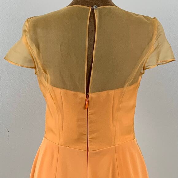 Nardos Orange Formal Midi Dress Size Small - Picture 6 of 9